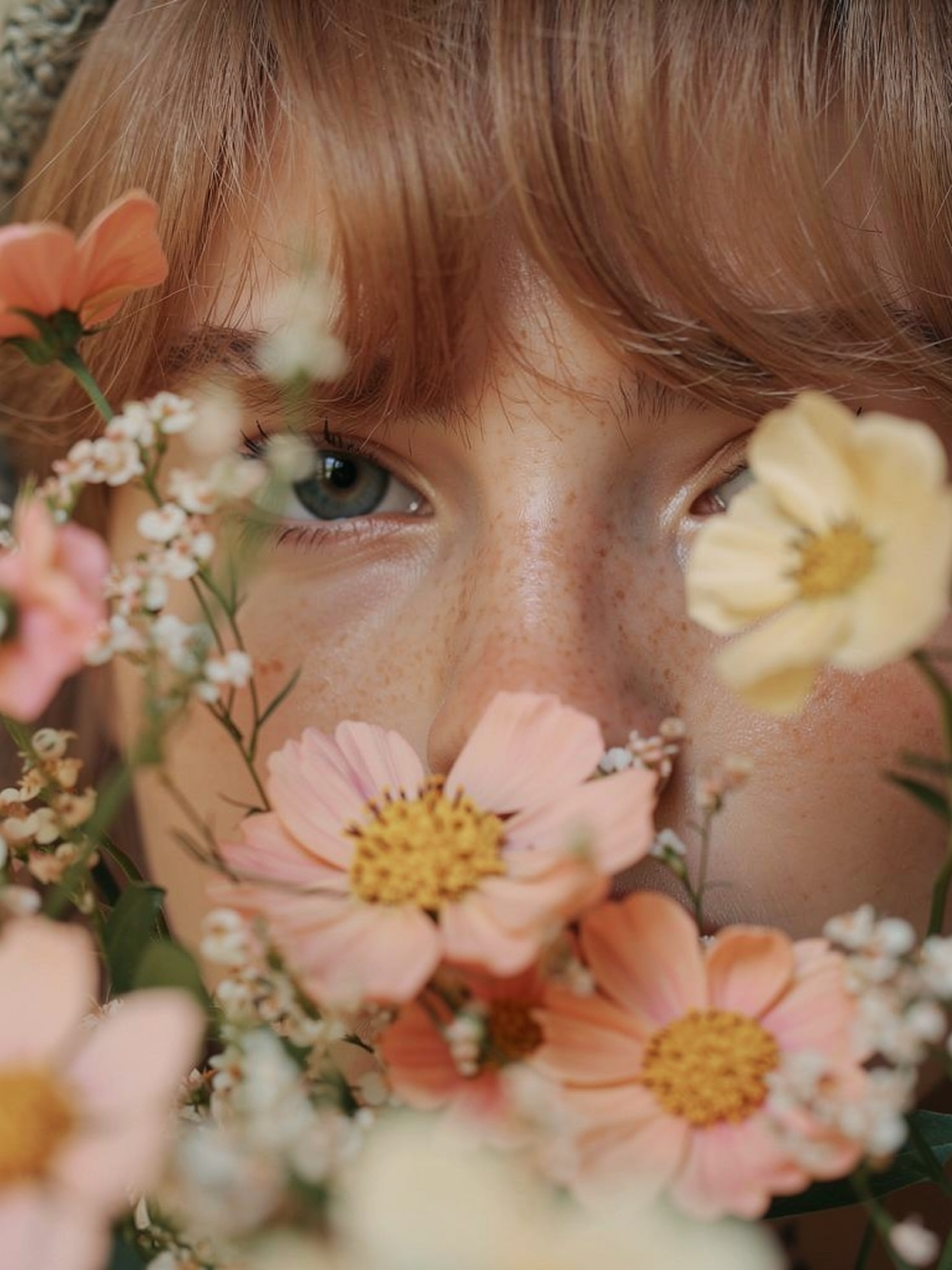 Woman with flowers